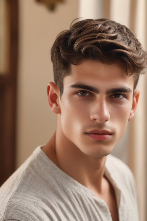 a handsome italian man at home,  sharp focus,  finely detailed eyes and face on Tensor.Art