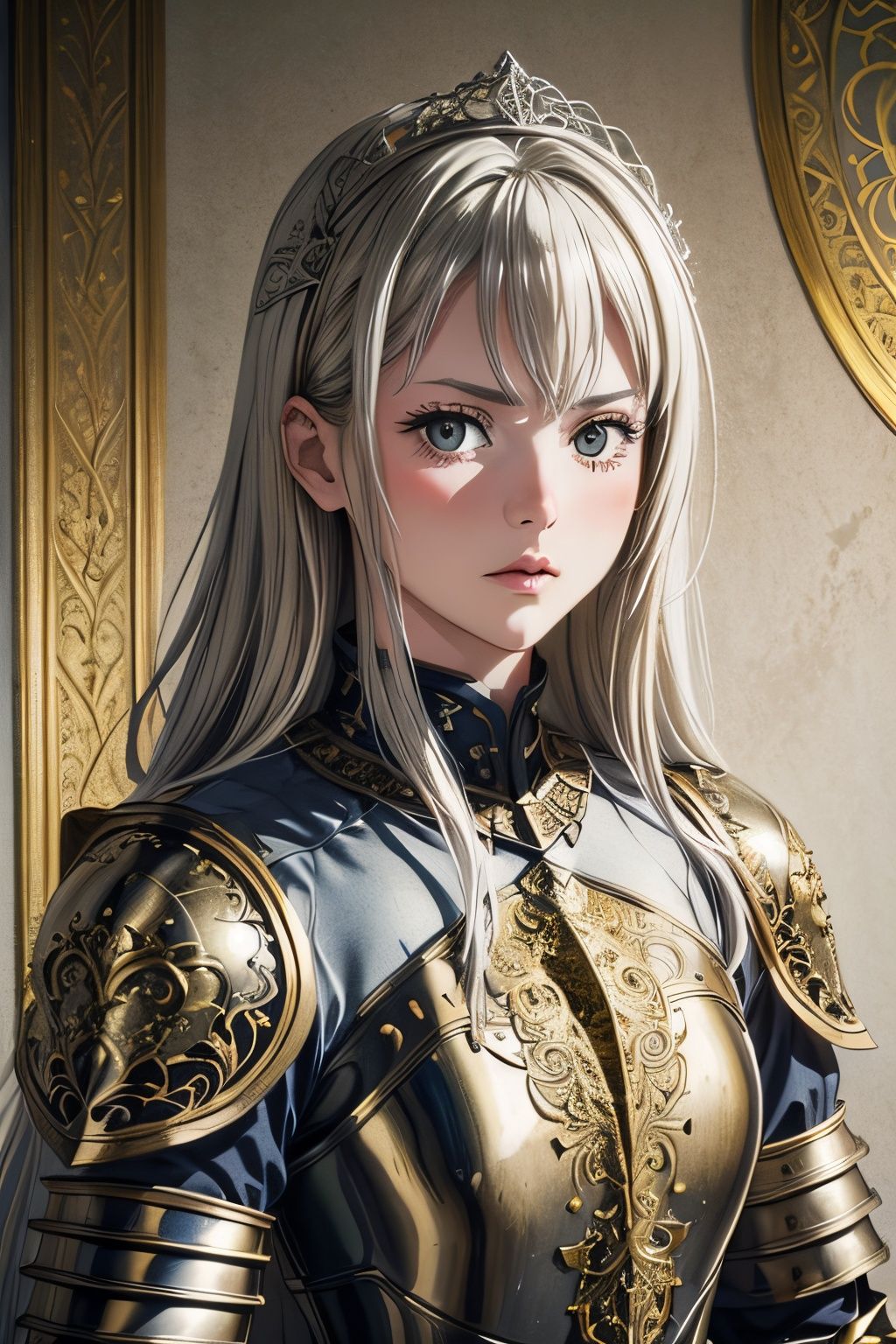 , (masterpiece:1.2), portrait of a medieval knight, intricate details, natural skin details, cinematic photography, angry,( ornamental filigree design over armor:1.4), engraving, very detailed armor, rusty, absurdres, jehovatis witnesses, golden hours, , cross
