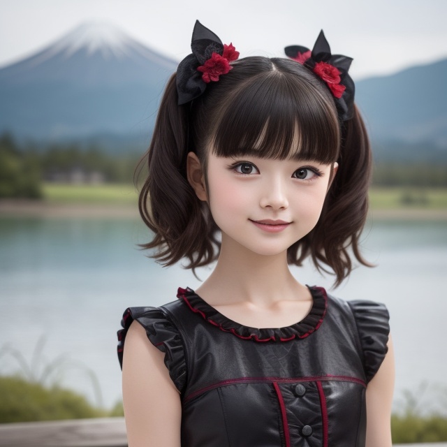 solo,  ,  A bright sunny day photo of YUIMETAL (Yui Mizuno) from BABYMETAL on Tensor.Art