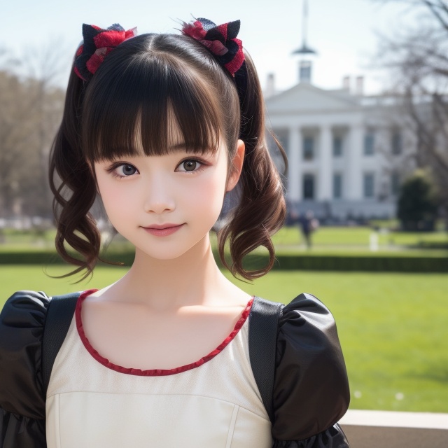 A bright sunny day photo of YUIMETAL (Yui Mizuno) from BABYMETAL,  speaking,  age 9 on Tensor.Art