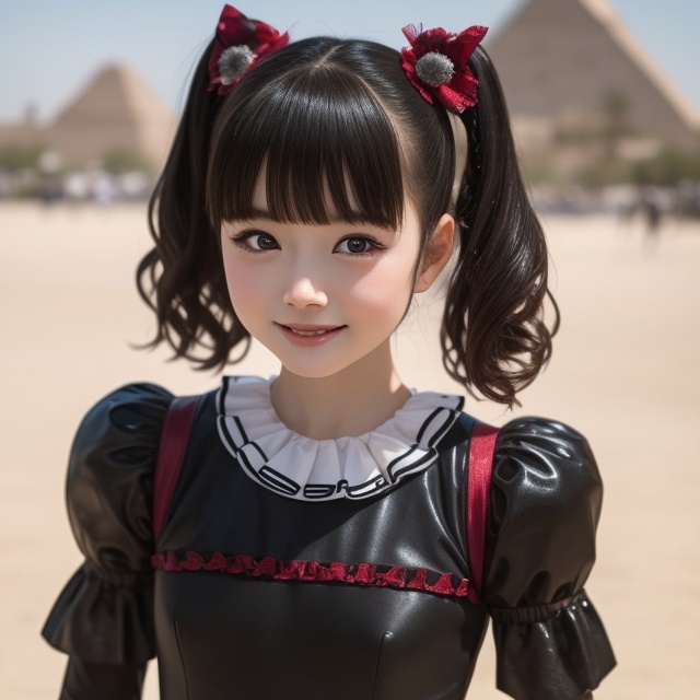 solo,  ,  A bright sunny day photo of YUIMETAL (Yui Mizuno) from BABYMETAL on Tensor.Art