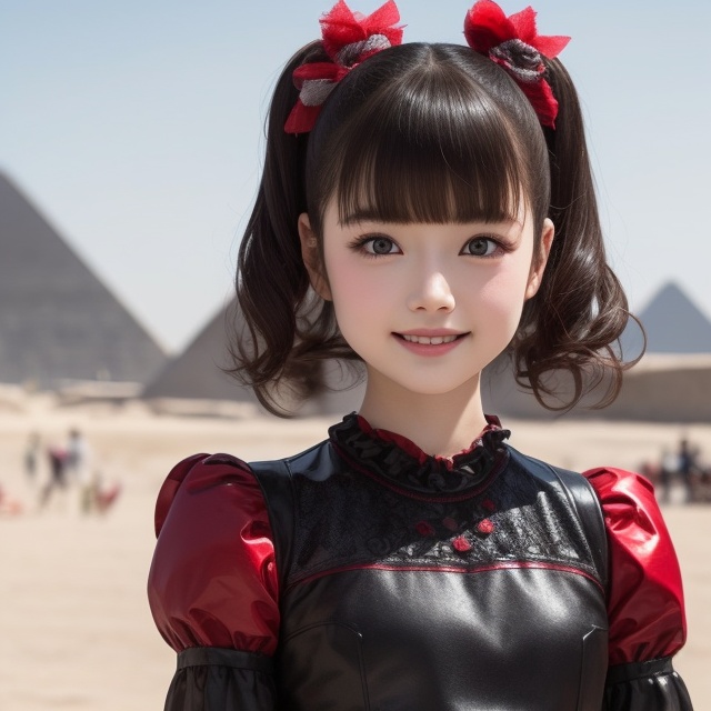 solo,  ,  A bright sunny day photo of YUIMETAL (Yui Mizuno) from BABYMETAL on Tensor.Art