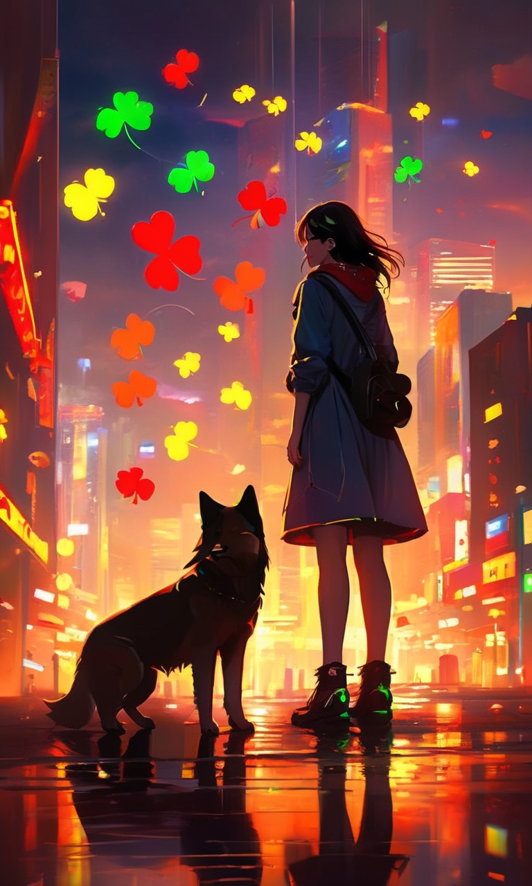 (the cover text is' lucky ':1.3),masterpiece,(best quality:1.3),<lora:ArienGirlWolf-LORA:1>,1girl,arien_wolf,
