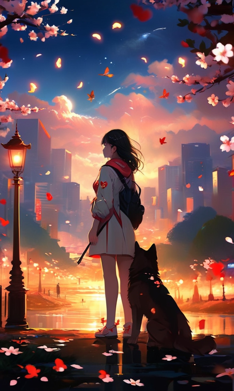 (the cover text is' lucky ':1.3),masterpiece,(best quality:1.3),<lora:ArienGirlWolf-LORA:1>,1girl,arien_wolf,cherry_blossoms,