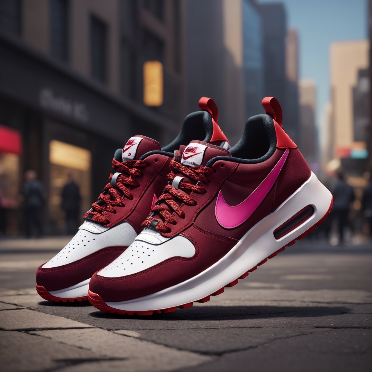 (Concept design) for (sneakers) with a (unique design) that embodies (commercial style) and (cinematic) flair. The rendering is (photorealistic) in (8K), showcasing intricate details and craftsmanship, making these sneakers a visual masterpiece.