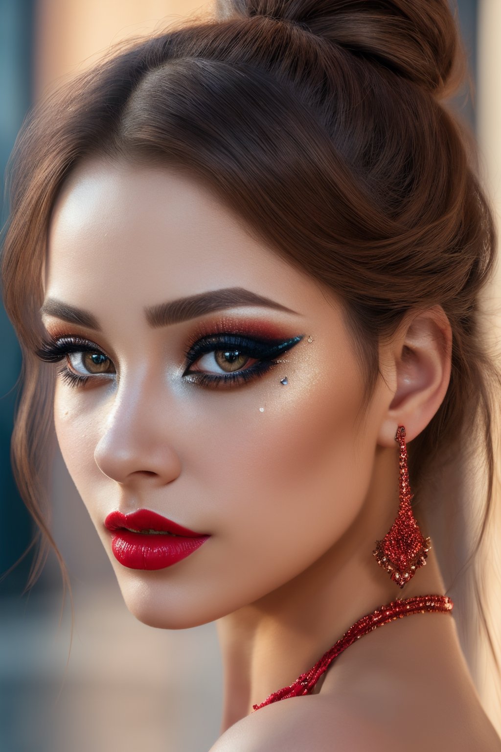 ultra-detailed,  beautiful woman with perfect makeup,  detailed eyes with long eyelashes on Tensor.Art