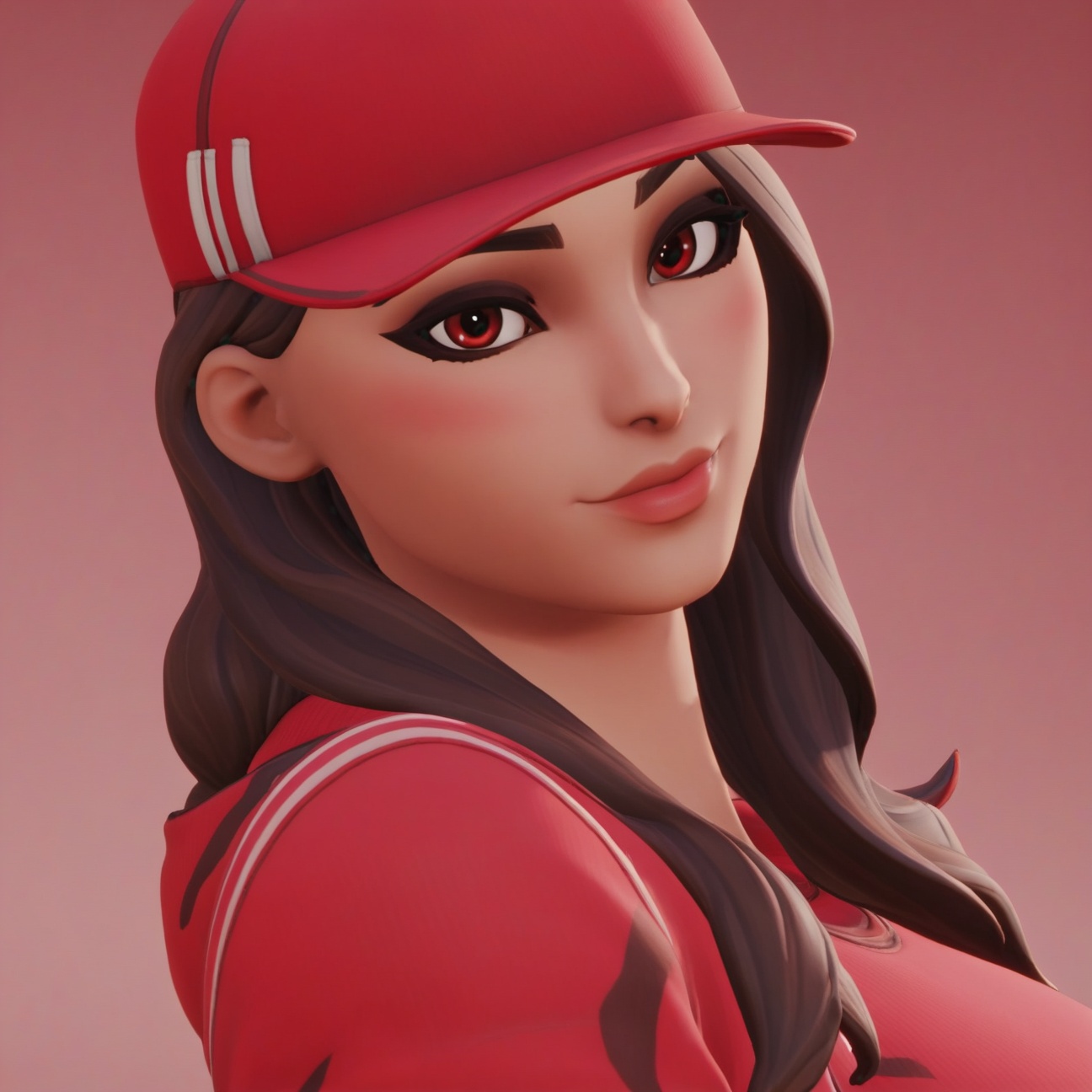 a close up of xrby wearing a red xxcc outfit on Tensor.Art