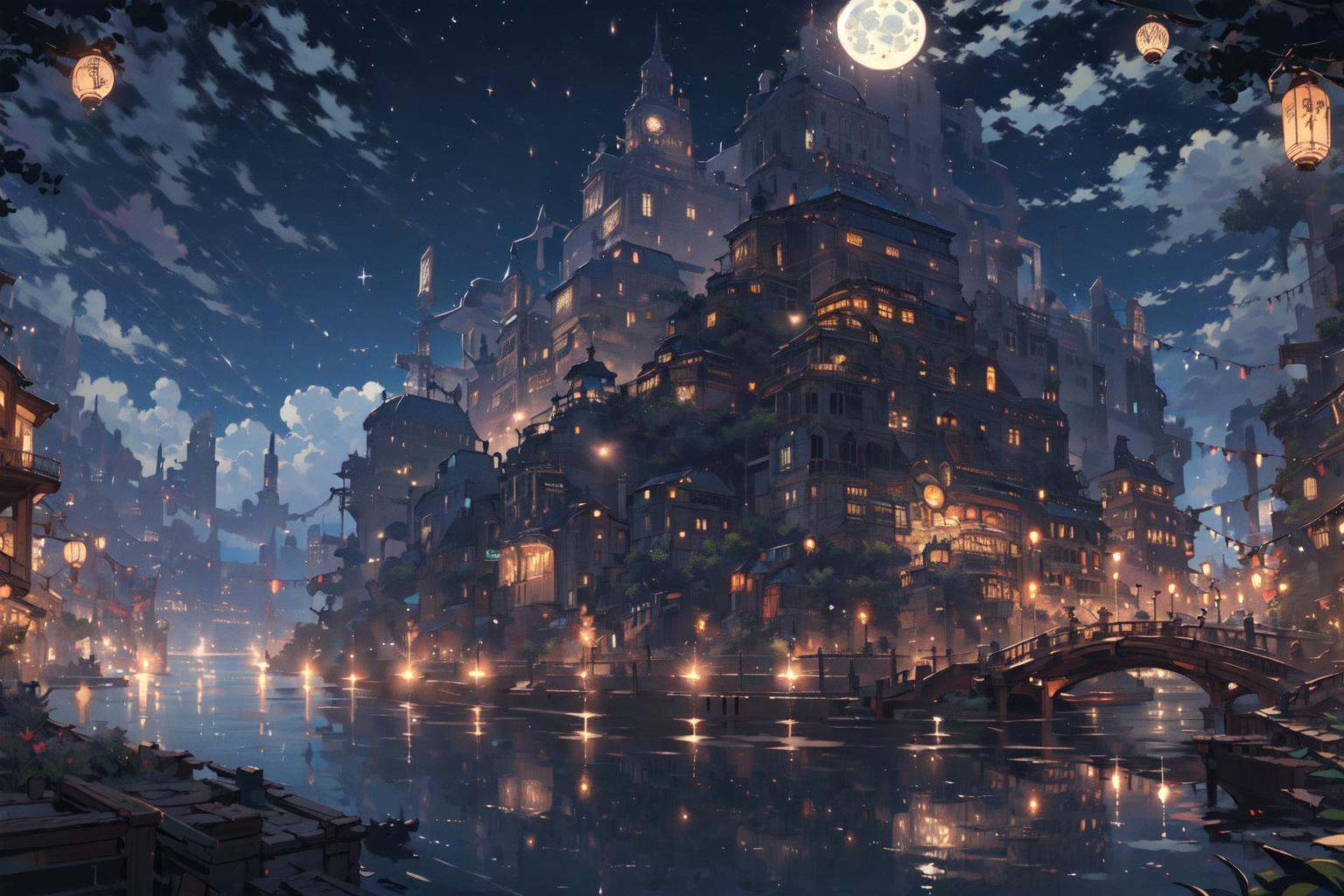 best quality,  PIXIV,  Night scene on Tensor.Art