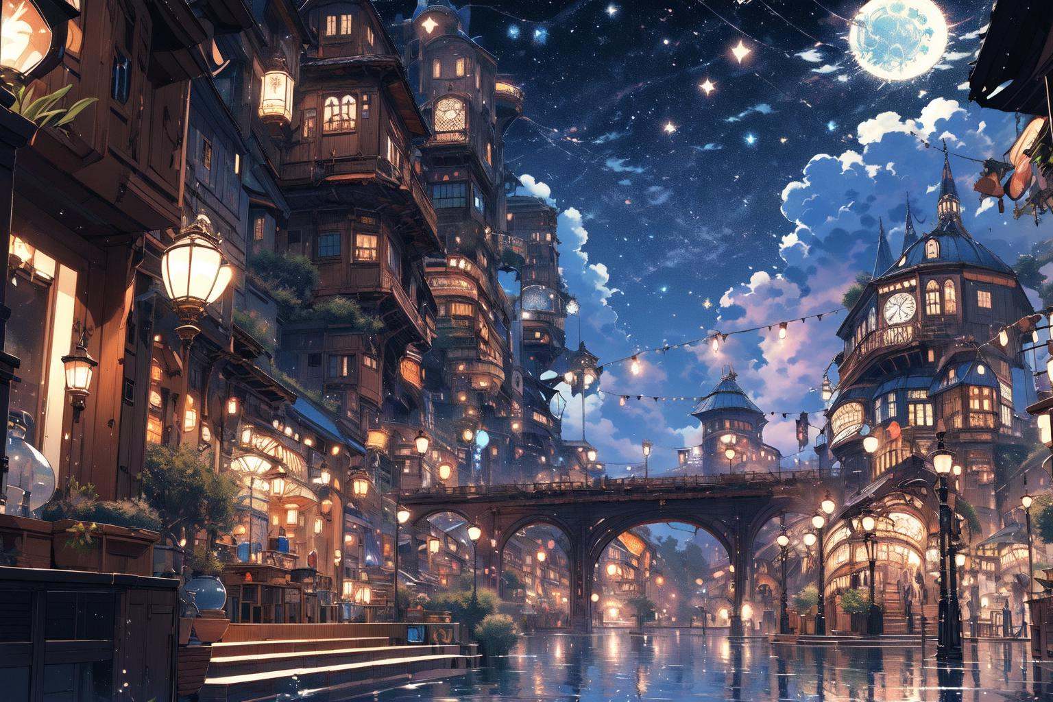 best quality,  PIXIV,  Night scene on Tensor.Art