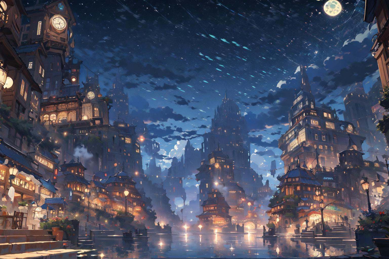 best quality,  PIXIV,  Night scene on Tensor.Art
