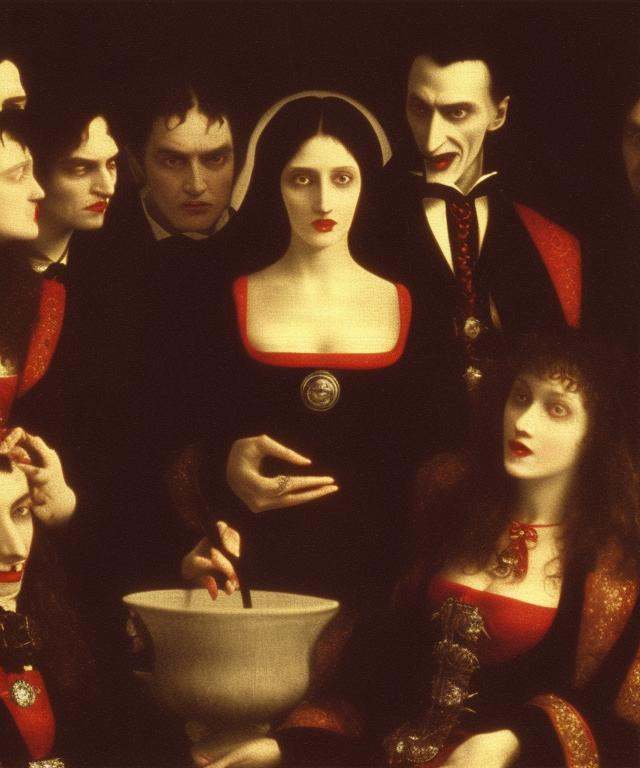 Dracula and his vampire brides in the style of eldmeisterOG on Tensor.Art