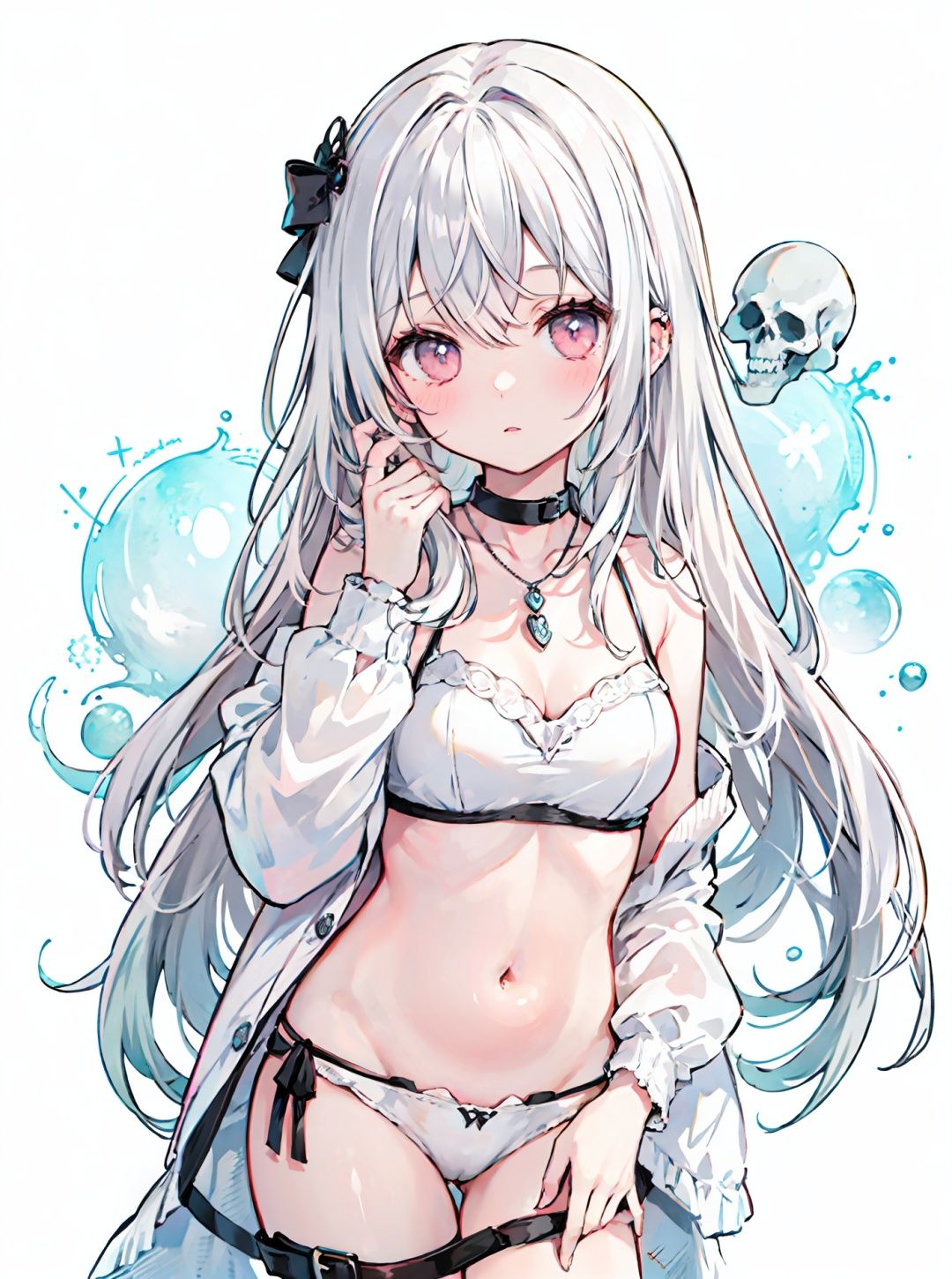 1 girl,  Ghost Bride,  with terrifying eyes on Tensor.Art