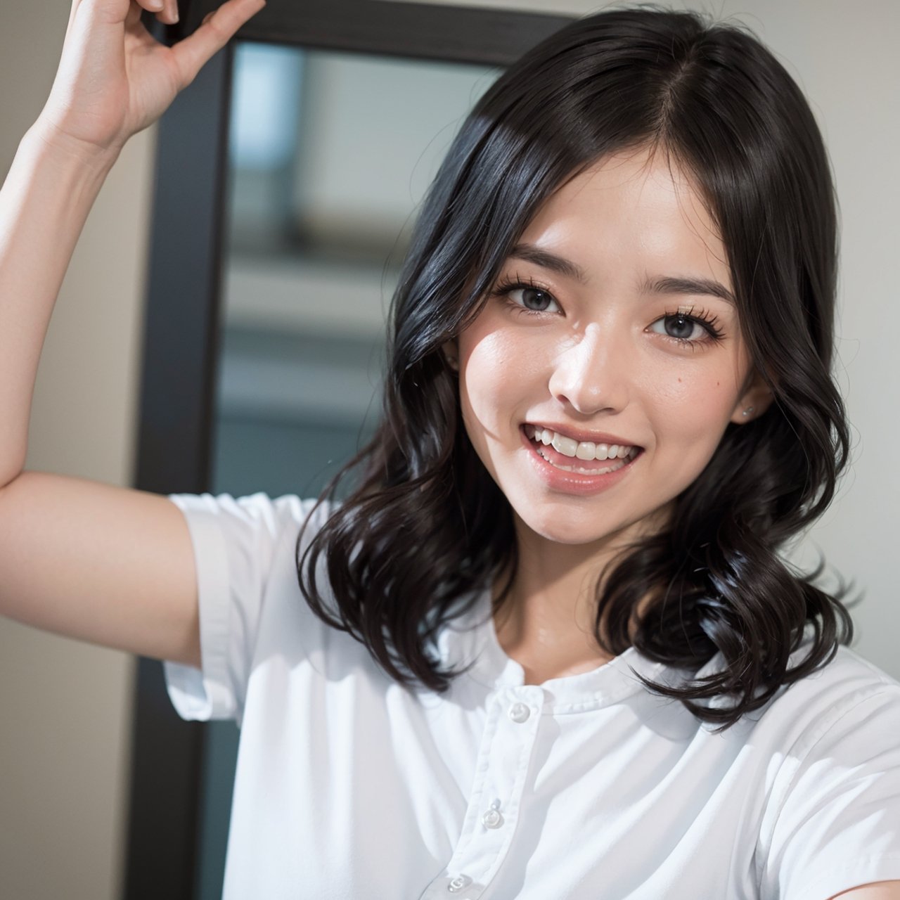 hair,  studio background,  22 year old woman on Tensor.Art