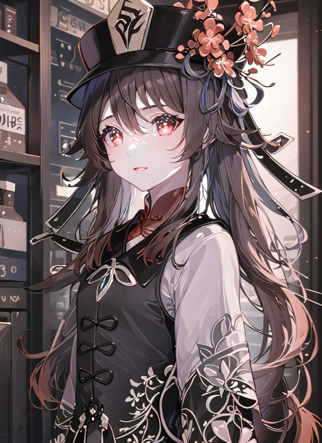 <lora:hutao:1>,hutao,1girl, 