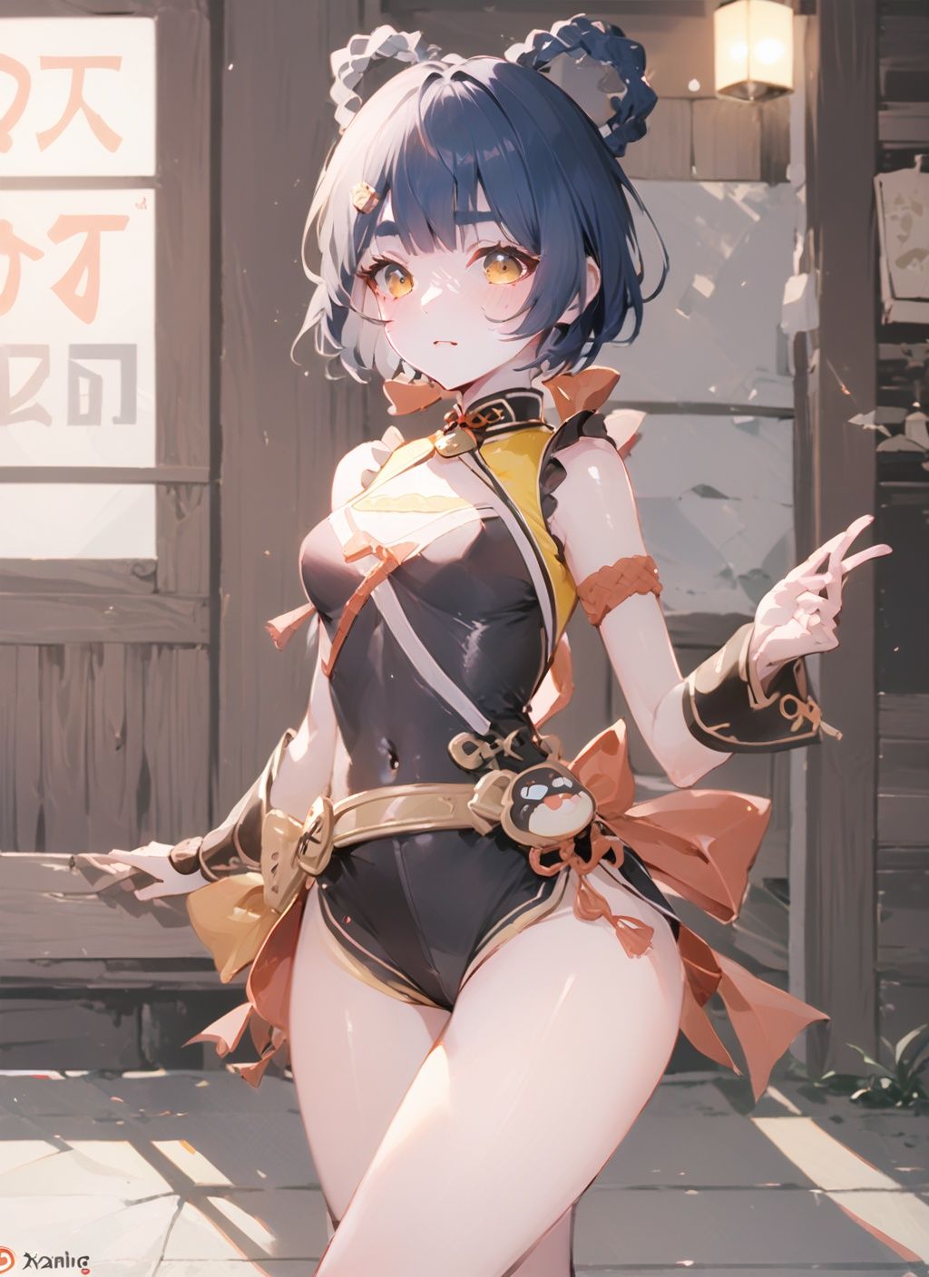 <lora:xiangling:1>xiangling, 1girl,loli, square-leg