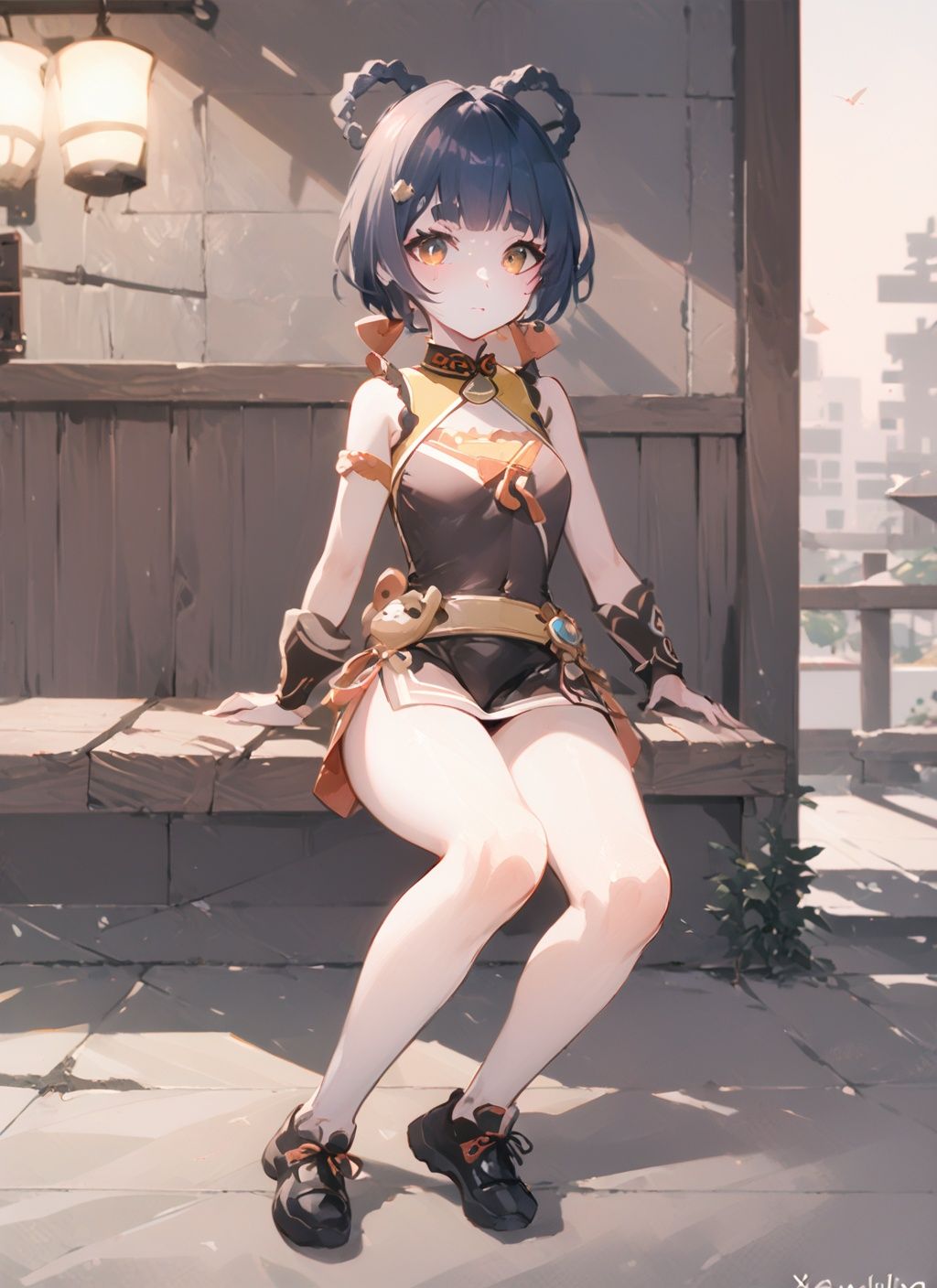 <lora:xiangling:1>xiangling, 1girl,loli, square-leg