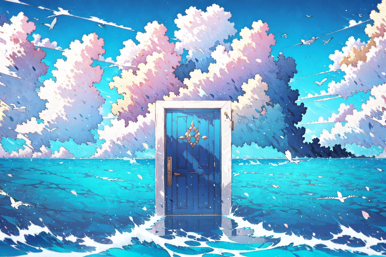 door, ocean