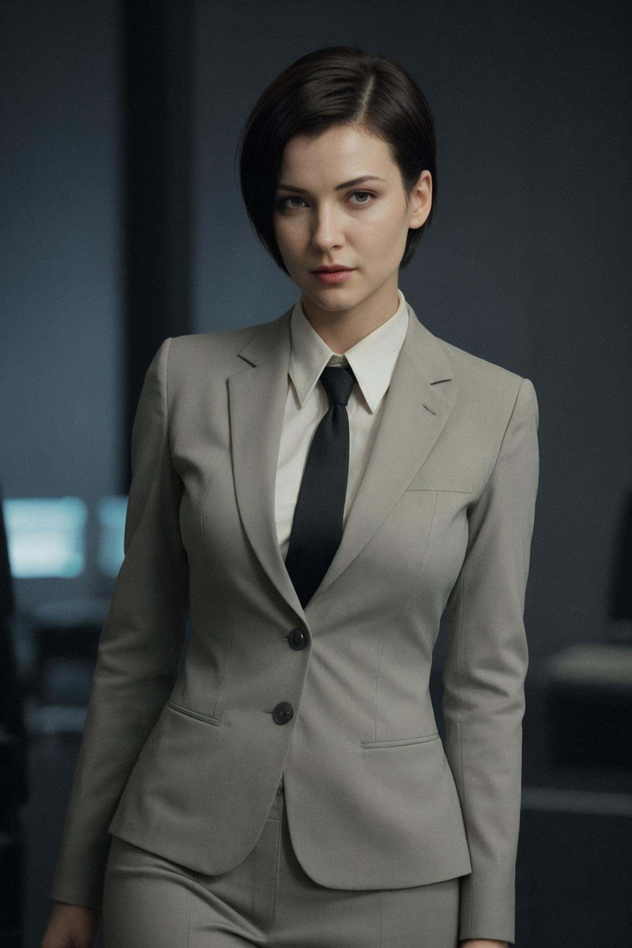 the matrix,  business suit,  short hair on Tensor.Art