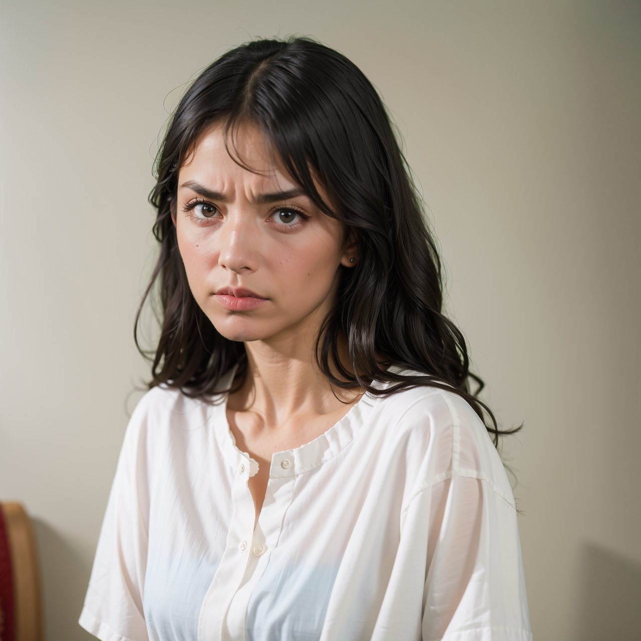 Girl,  frowning eyebrows,  suspicious look on Tensor.Art