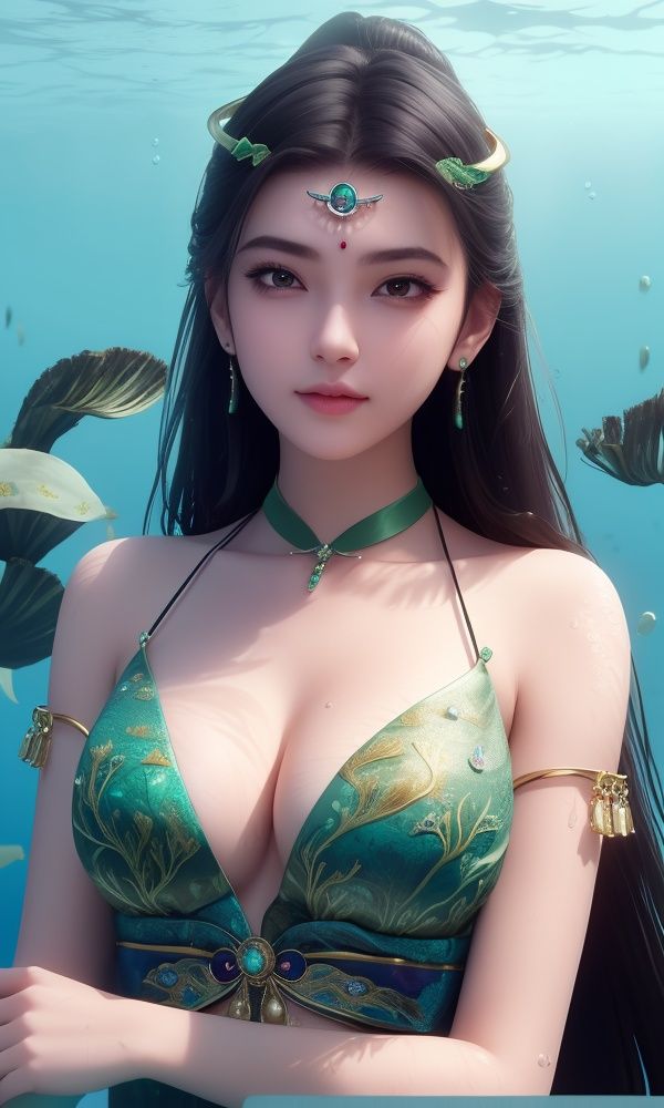 (,1girl, ,best quality,masterpiece, ) ((((1girl, solo, large breasts, solo focus, seaweed,underwater, ))))    upper body, <lora:DA_柳七月-战斗服-沧元图:0.6>,ultra realistic 8k cg, flawless, clean, masterpiece, professional artwork, famous artwork, cinematic lighting, cinematic bloom, perfect face, beautiful face, fantasy, dreamlike, unreal, science fiction, luxury, jewelry, diamond, gold, pearl, gem, sapphire, ruby, emerald, intricate detail, delicate pattern, charming, alluring, seductive, erotic, enchanting, hair ornament, necklace, earrings, bracelet, armlet,halo,