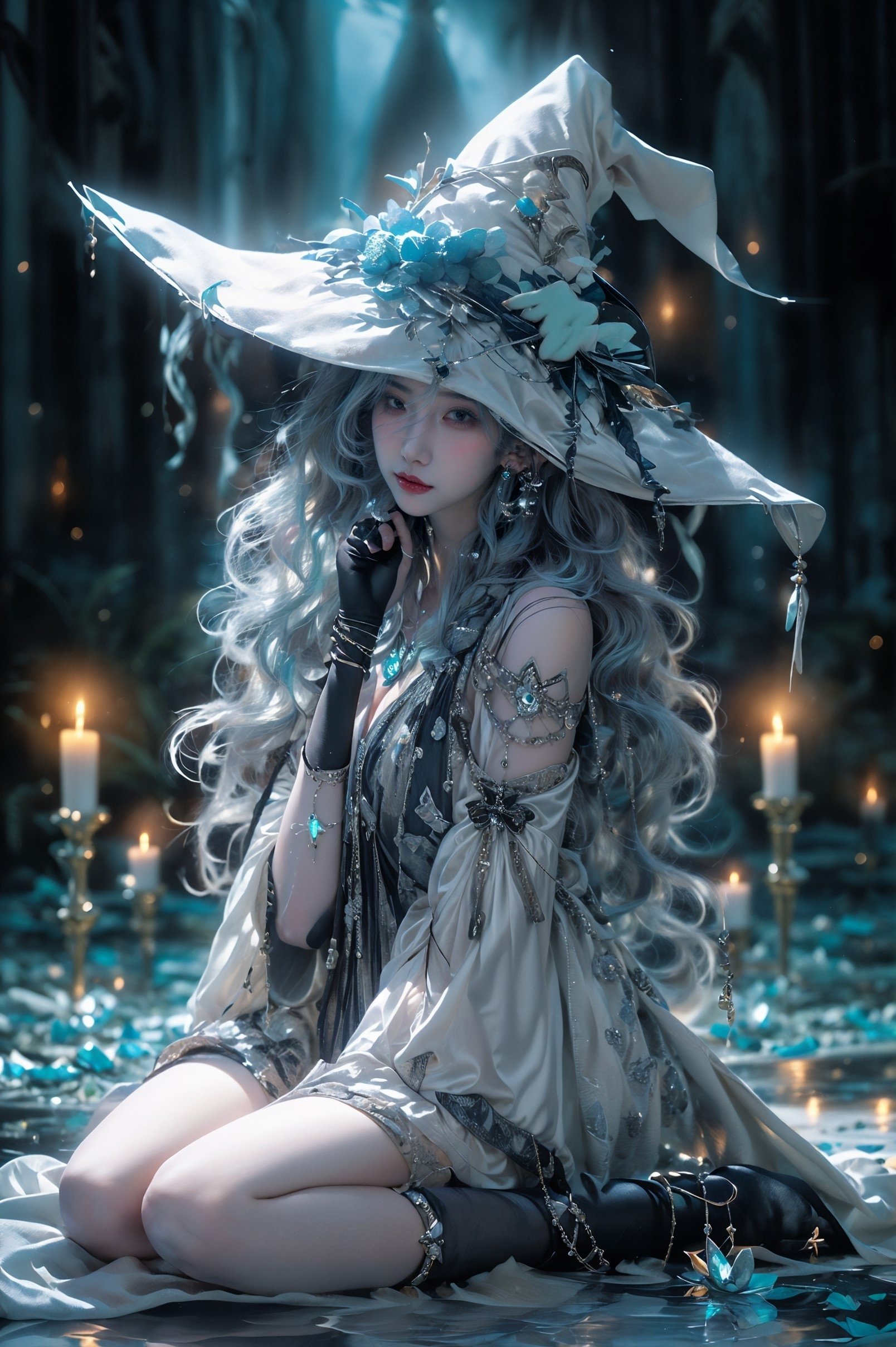 Moon Witch,  1girl,  witch hat on Tensor.Art