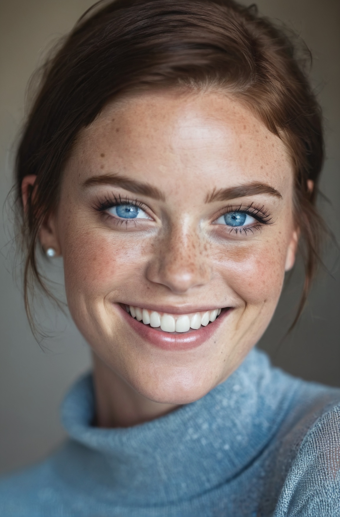 beautiful lady,  (freckles),  big smile on Tensor.Art