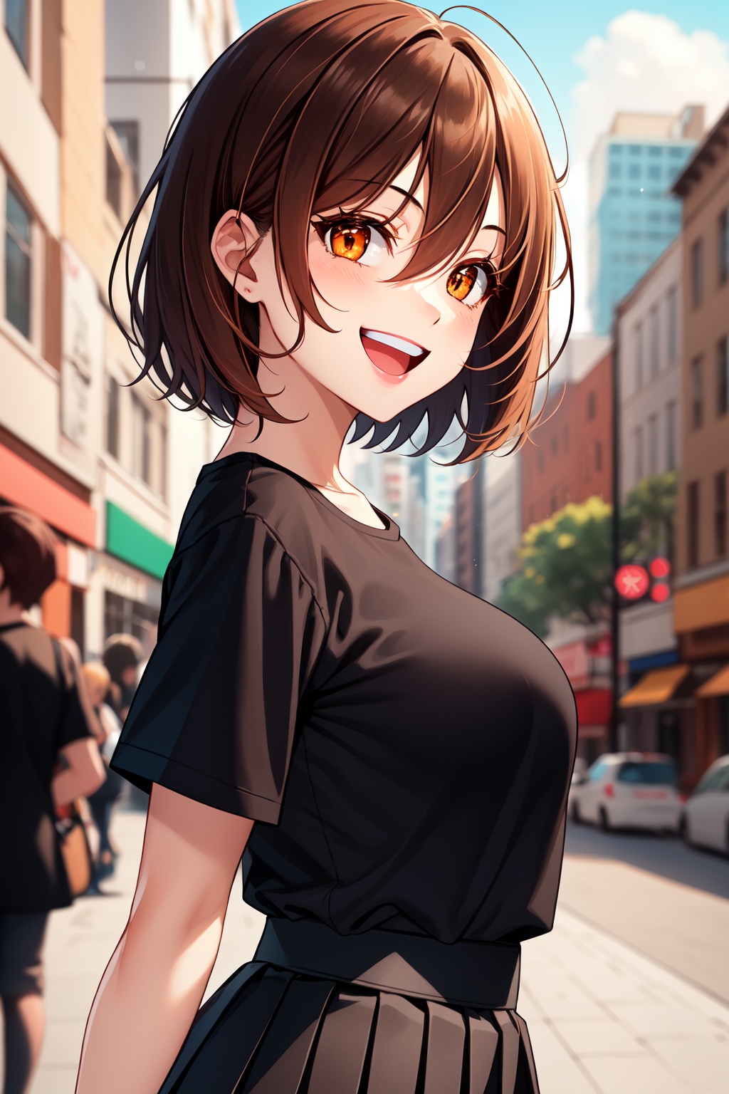 1girl,  solo,  brown hair on Tensor.Art