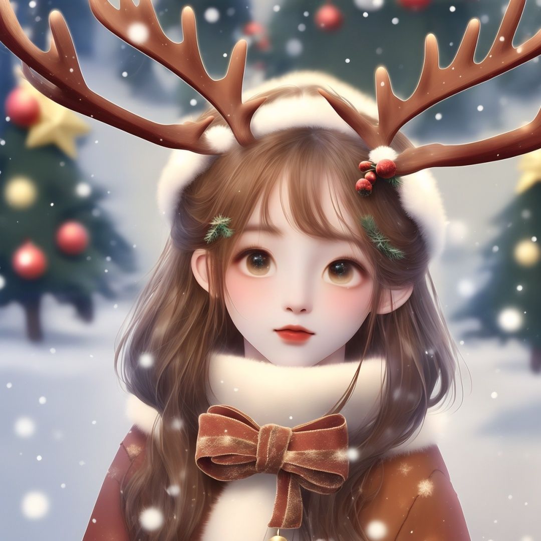  Best quality, 8k, cg,antlers,christmas,fur-trimmed_headwear,reindeer_antlers,
reindeer_costume