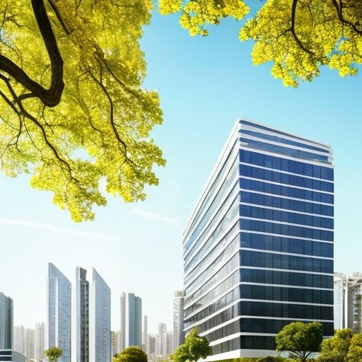 white_building,architecture, bare_tree, building, city, cityscape, day, gradient, gradient_background, house, outdoors, scenery, sky, skyline, skyscraper, street, tree ,best quality