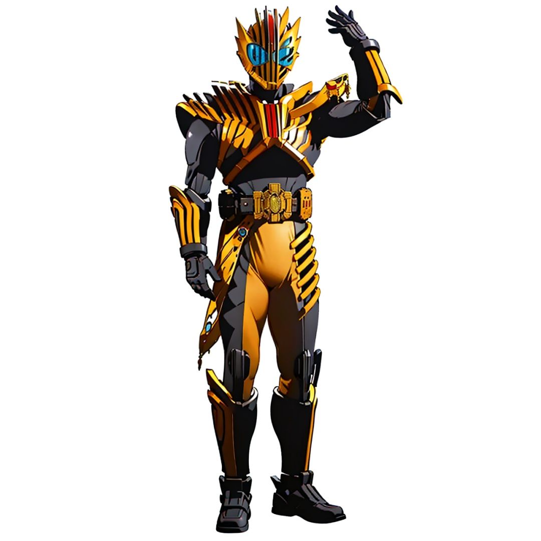 (masterpiece:1.3), (the best quality:1.2), (super fine illustrations:1.2), (Masterpiece), high quality, high detail,((white background:1.2)), looking at viewer, (SOLO:1.4),outline,,simple background,full armor,gauntlets,armor,helmet,mask,shoulder armor,breastplate,epaulettes, fake cover, cover, belt,mecha,gold armor