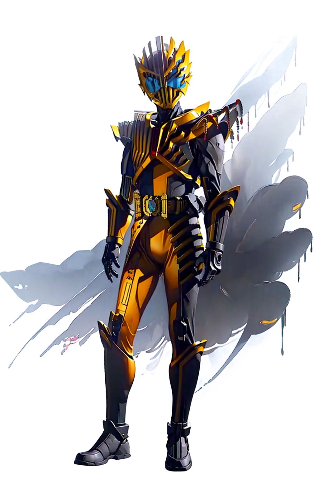  (masterpiece:1.3), (the best quality:1.2), (super fine illustrations:1.2), (Masterpiece), high quality, high detail,((white background:1.2)), looking at viewer, (SOLO:1.4),outline,,simple background,full armor,gauntlets,armor,helmet,mask,shoulder armor,breastplate,epaulettes, fake cover, cover, belt,mecha,gold armor