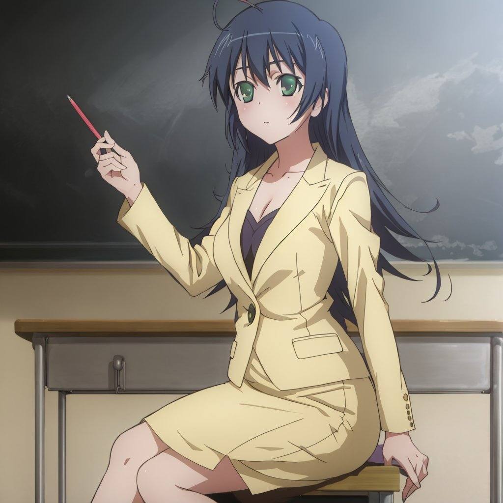 kaede_tenjouji,  suit,  sitting on Tensor.Art