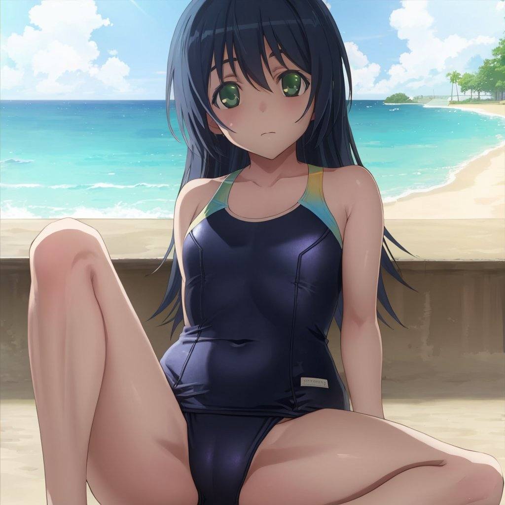 kaede_tenjouji,  green_eyes,  swimsuit on Tensor.Art