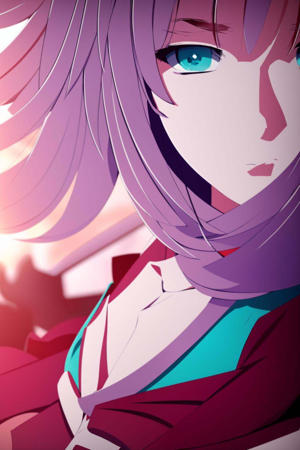 1girl in red,  white & cyan,  8 k on Tensor.Art