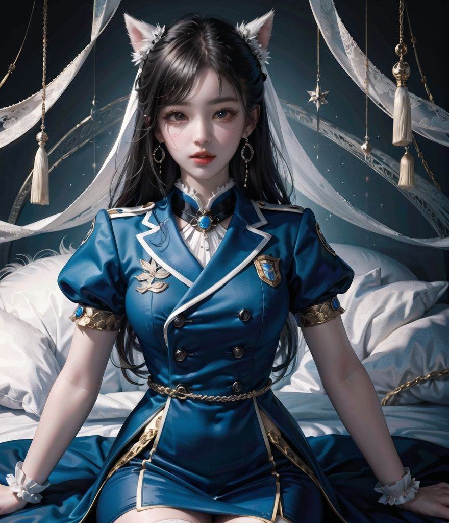 1 girl + white stockings +jk uniform + Asian girl + cute + detailed face + delicate pupils., masterpiece, best quality