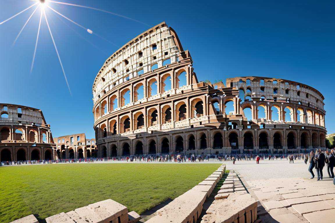 <lora:The Roman Colosseum-000006:1>The Roman Colosseum,day, crowd, blue sky,