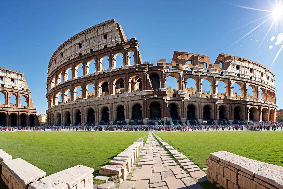 <lora:The Roman Colosseum-000006:0.7>The Roman Colosseum,day, crowd, blue sky,