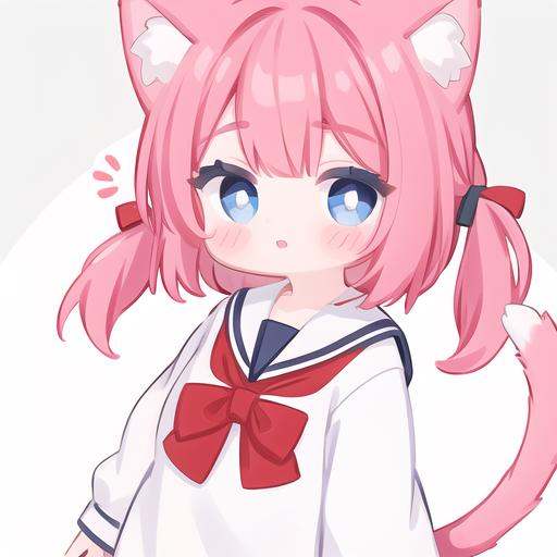 1girl,  cat ears,  cat tail on Tensor.Art