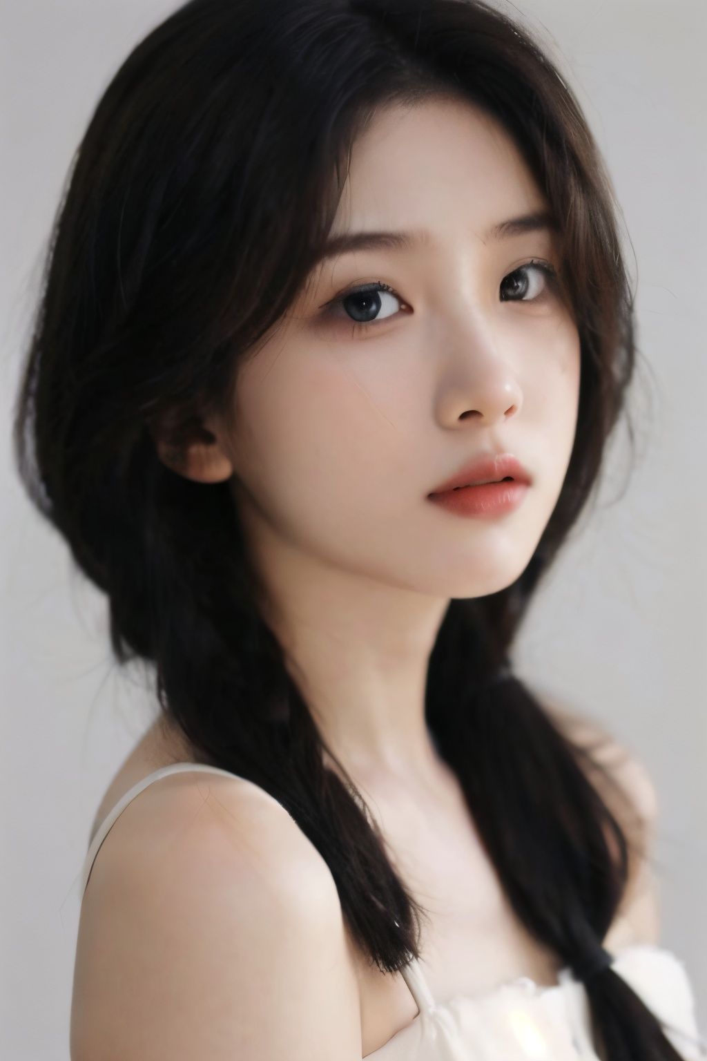  1girl,face,white background,