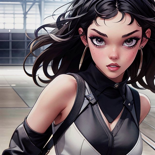 closeup portrait of a girl walking on a runway,  Milo Manara on Tensor.Art
