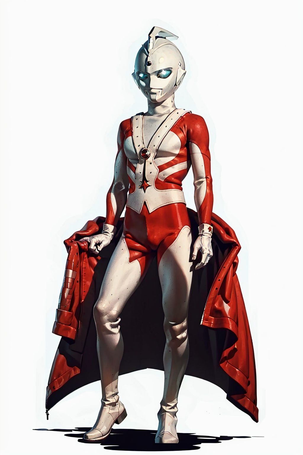  (masterpiece:1.3), (the best quality:1.2), (super fine illustrations:1.2), (Masterpiece), high quality, high detail,((white background:1.2)), looking at viewer, (SOLO:1.4),outline,,simple background,figure, jewelry,armor,latex,leather suit,helmet,white footwear,white tight-fitting,red pattern on body,bodysuit,gem,plugsuit,mask,cover,logo,boots,gloves,legwear,white gloves,white bodysuit,star \(symbol\)
