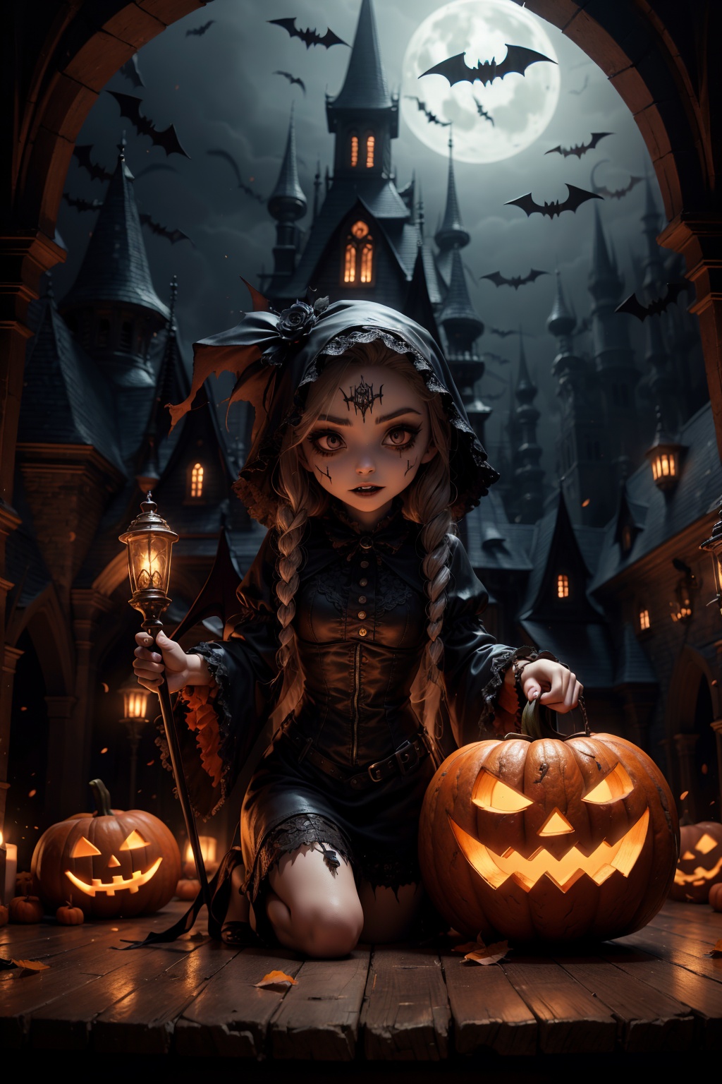 1girl,  gothic style,  holloween party on Tensor.Art