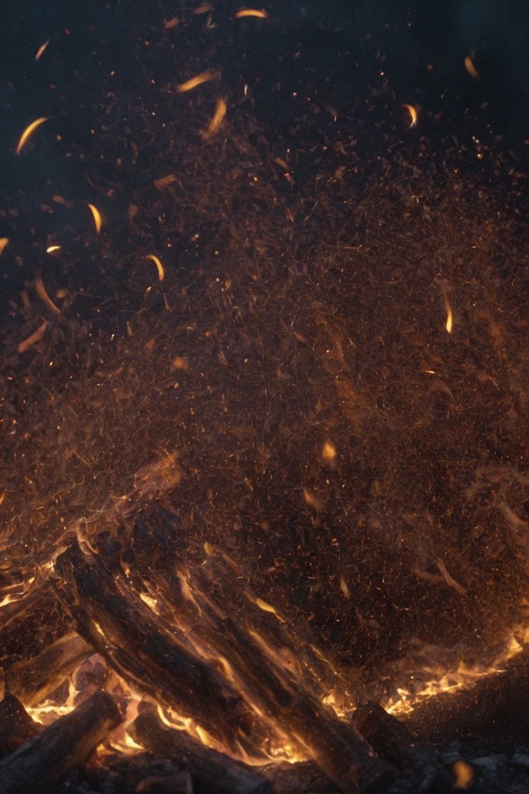 firecamp,  fire elements,  fire particles dancing in the wind on Tensor.Art