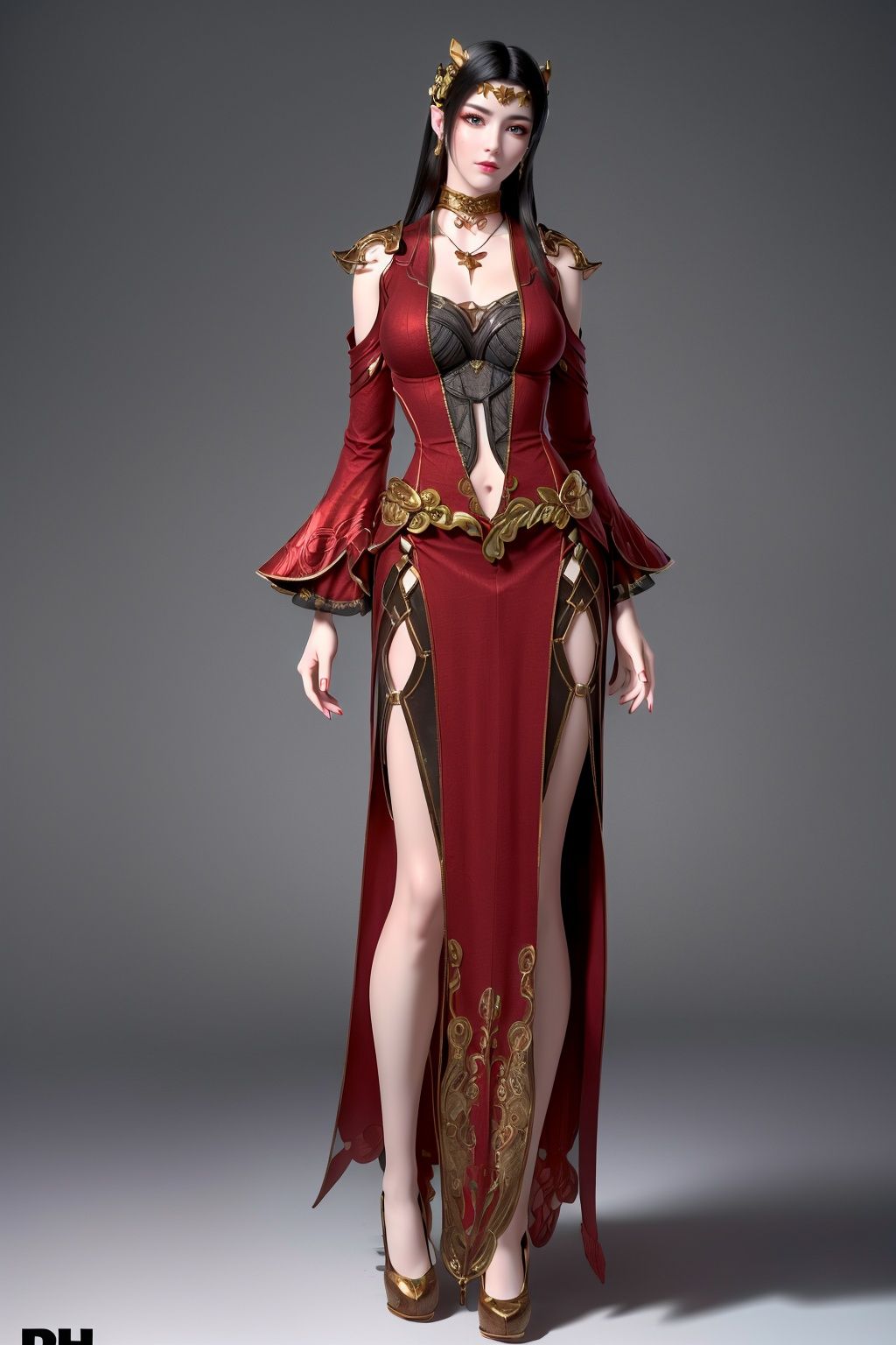  (8k, RAW photo, masterpiece:1.2),solo,(super realistic, photo-realistic:1.3), ultra-detailed, extremely detailed cg 8k wallpaper,hatching (texture),skin gloss,light persona,(crystalstexture skin:1.2), (extremely delicate and beautiful),1girl,bare shoulders,halterneck, chinese clothes, black_dress,(full body:1.2),looking_at_viewer,( pov:1.2),arms behind back,(full shot), (breasts,medium_breasts),looking_at_viewer ,yf-hd, mds-hd