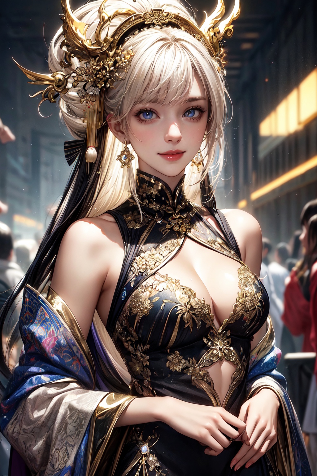 A whimsically chaotic ensemble of mismatched patterns and textures,  this post-modern fashion concept art bursts with vibr...