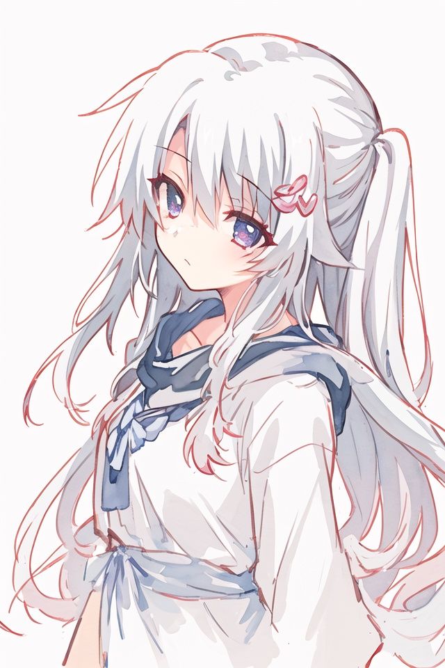 an extremely delicate and beautiful girl,(((masterpiece))),best quality, illustration, white atmosphere,(((1girl))), nimi_sora, expressionless,wide view, cold attitude,long hair,she looks very relaxed, (((ink wash painting))),hair ornament hair clip,hoodie