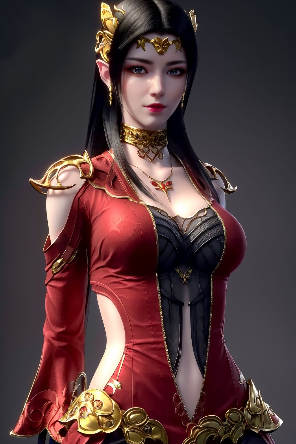  (8k, RAW photo, masterpiece:1.2),solo,(super realistic, photo-realistic:1.3), ultra-detailed, extremely detailed cg 8k wallpaper,hatching (texture),skin gloss,light persona,(crystalstexture skin:1.2), (extremely delicate and beautiful),1girl,bare shoulders,halterneck, chinese clothes, black_dress,,looking_at_viewer,( pov:1.2),arms behind back,(full shot), (breasts,medium_breasts),looking_at_viewer ,yf-hd, mds-hd