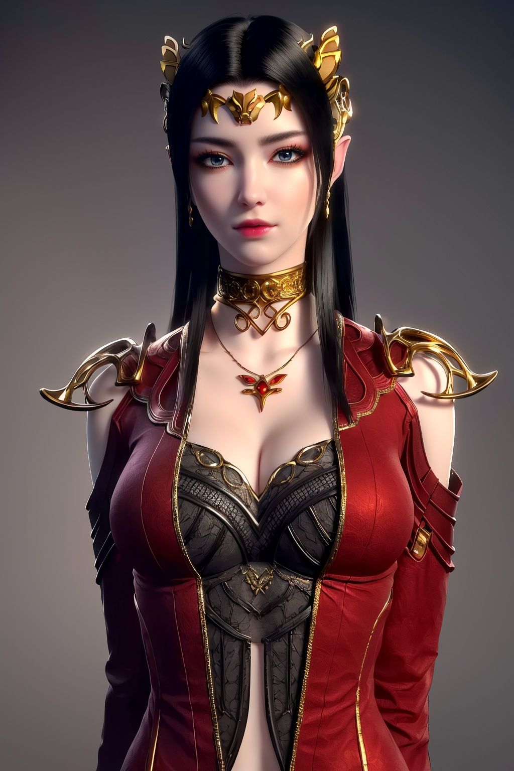  (8k, RAW photo, masterpiece:1.2),solo,(super realistic, photo-realistic:1.3), ultra-detailed, extremely detailed cg 8k wallpaper,hatching (texture),skin gloss,light persona,(crystalstexture skin:1.2), (extremely delicate and beautiful),1girl,bare shoulders,halterneck, chinese clothes, black_dress,,looking_at_viewer,( pov:1.2),arms behind back,(full shot), (breasts,medium_breasts),looking_at_viewer ,yf-hd, mds-hd