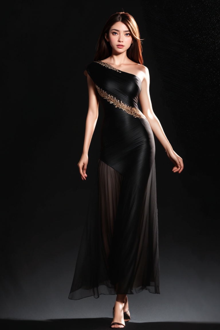 (solid black background),  sturdy and beautiful lady,  D&D on Tensor.Art