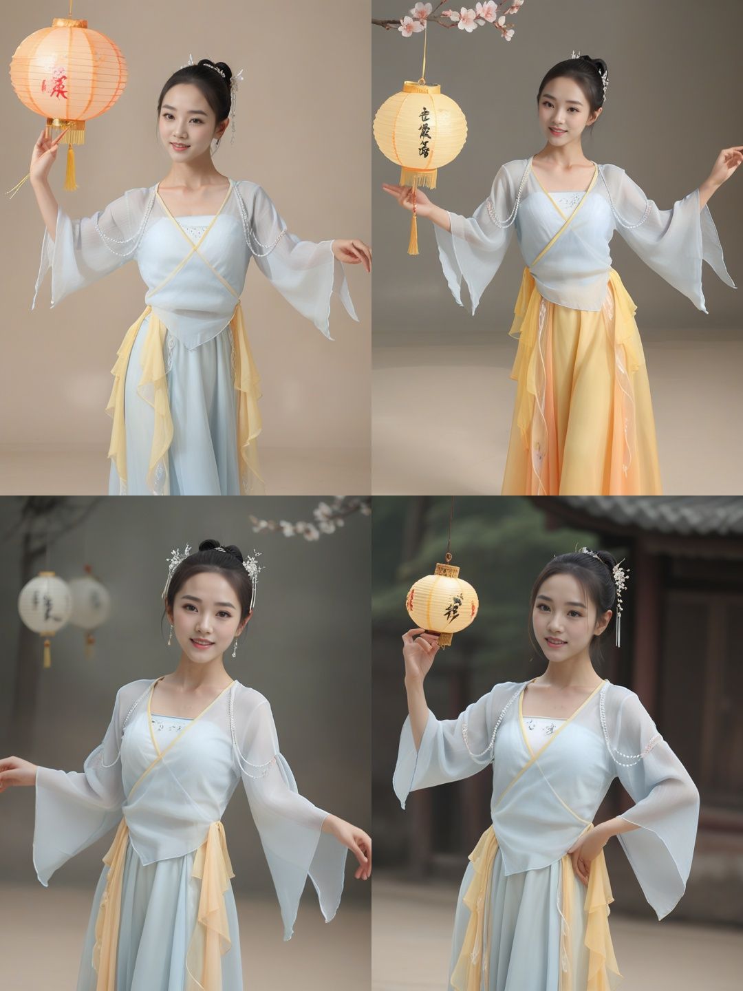 best quality,highly detailed,dancing,zgirl,dancedress,smile <lora:clothes21-000012:0.8>,full  body,headwear,see through,Palace,<lora:zgirlxl8-000020:0.4>,indoor,tiara,headwear,hair_bun,single_hair_bun,hair_ornament,hoop earrings,lantern festival,